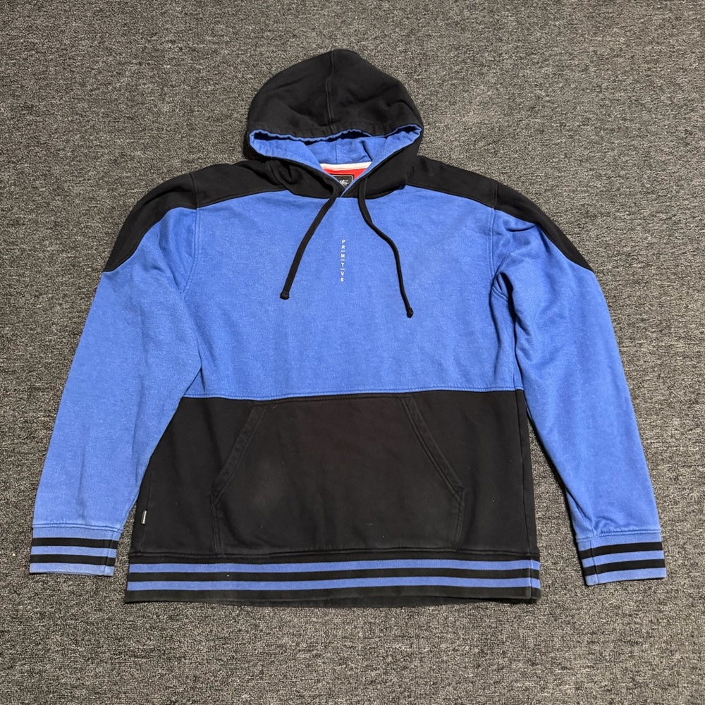 Primitive Two-Tone Blue and Black Pullover Hoodie in Men's XL